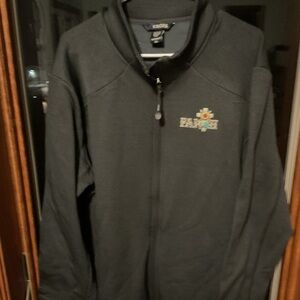 Black Zip-Up Jacket with Embroidered Logo